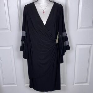 R&M Richard’s- black low V-neck dress Sz 16